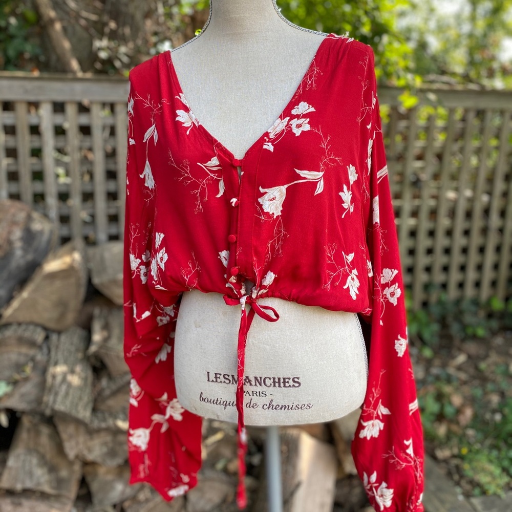 Knot Sisters Floral Button Down Blouse